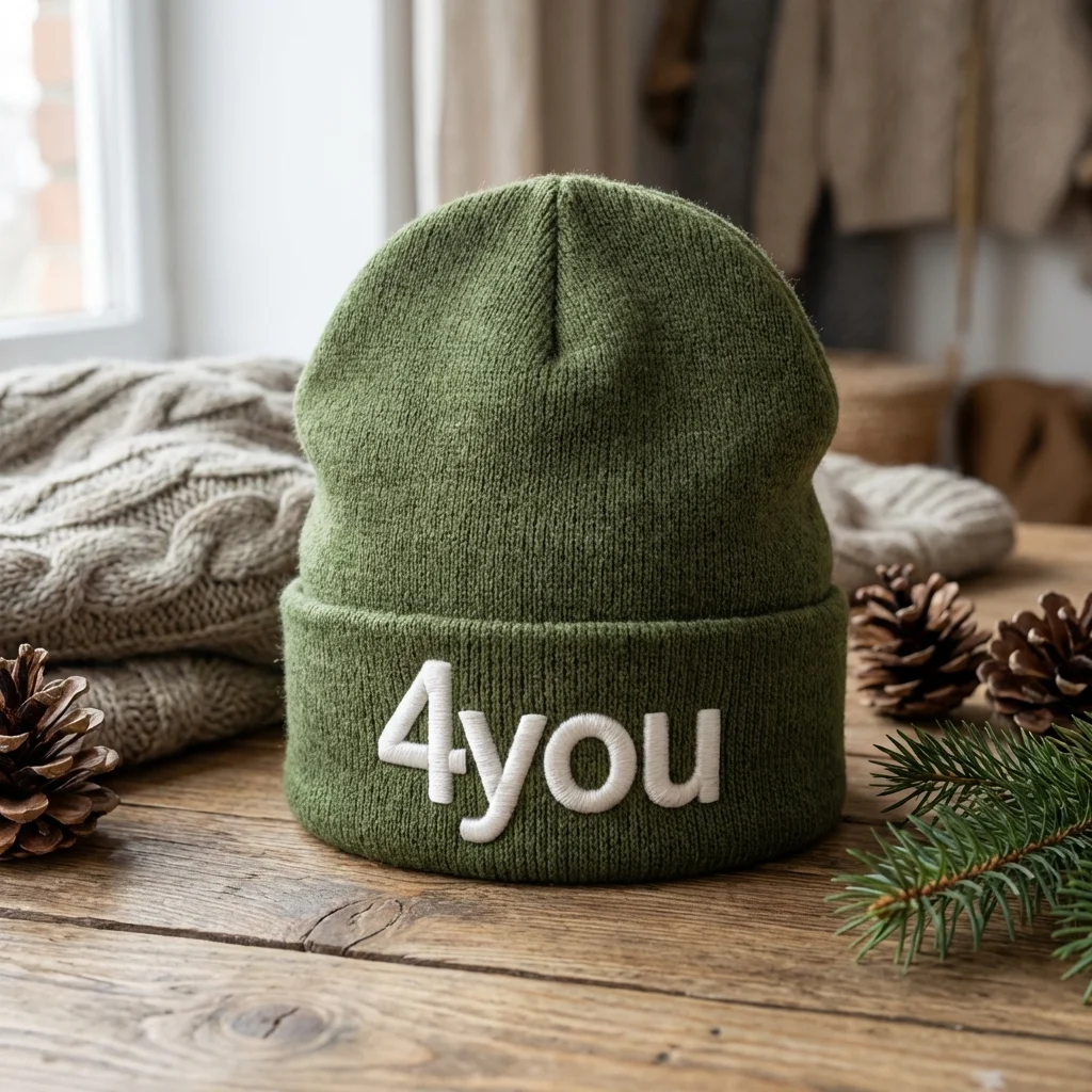 Mützen besticken – Beispiel 1